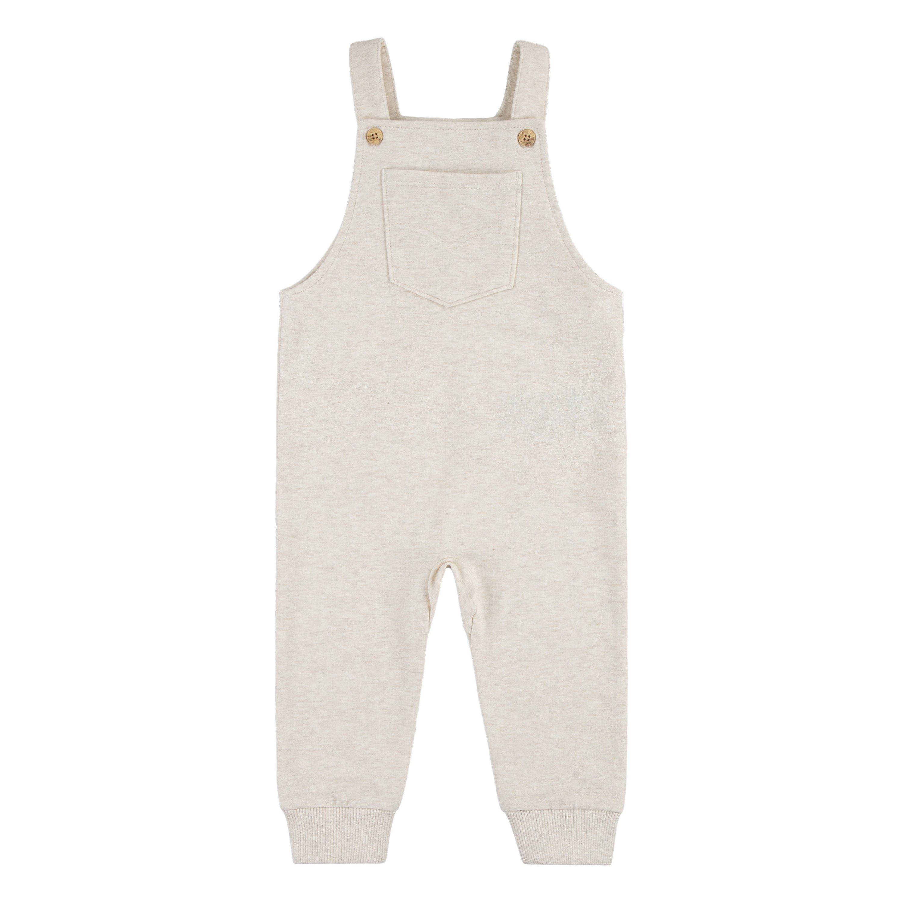 Levi's Front Arcuate Baby Boys' Heather Oatmeal Pocket Overalls - OATMEAL HEATHER